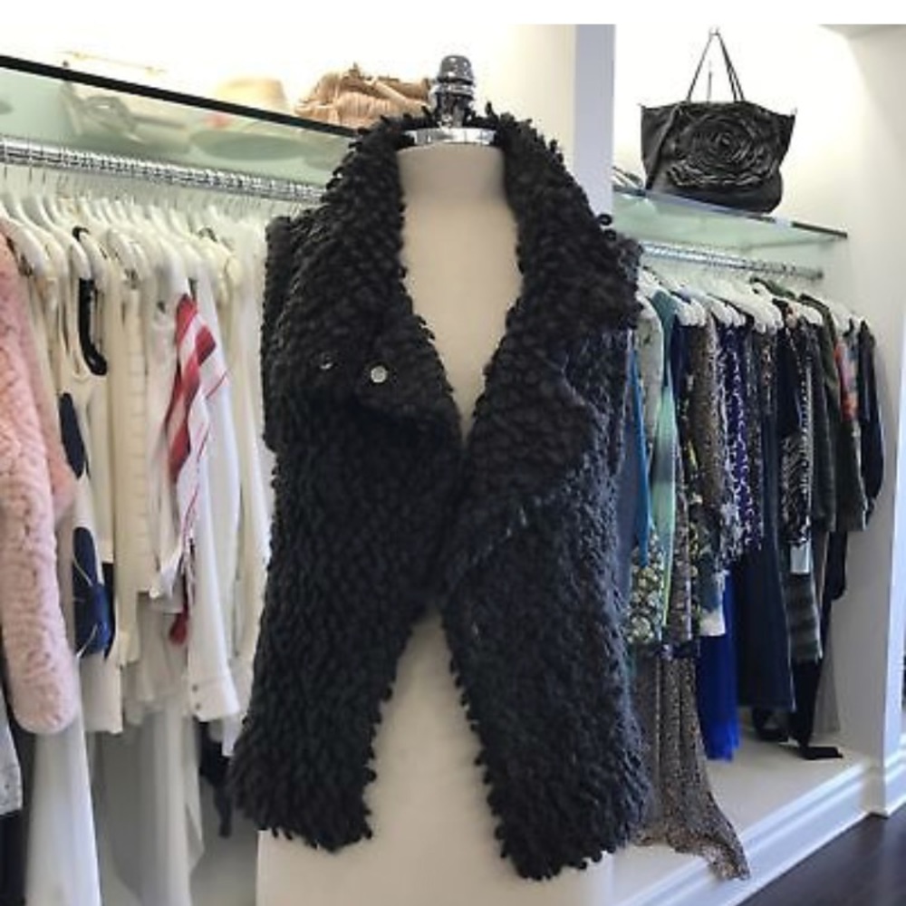 Iro catleen wool vest in grey